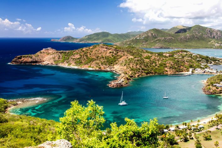 De English Harbour op Antigua