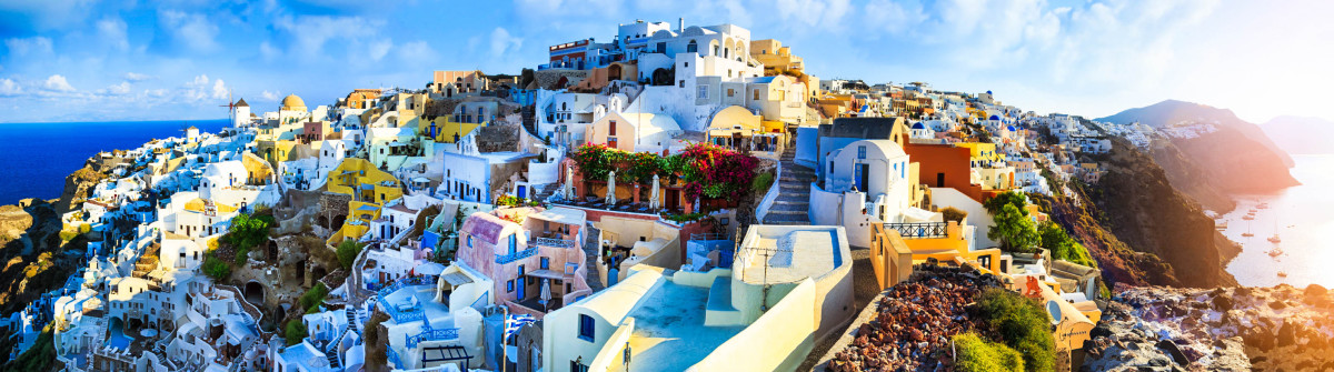Panoramic view of Santorini, Greece iStock_000089536317_Large-2