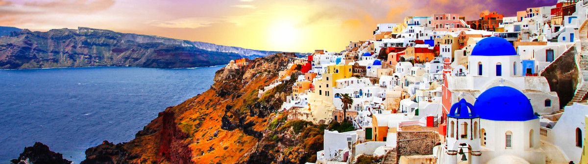 sunset over Santorini