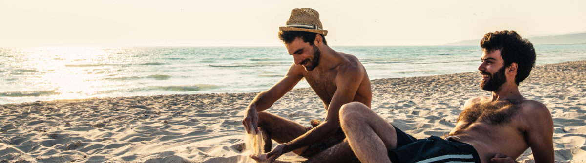 Two Friends On The Beach Together