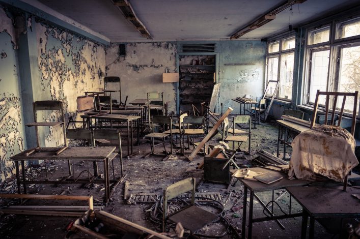 Abandoned school in Chernobyl 2012 shutterstock_103019990-2