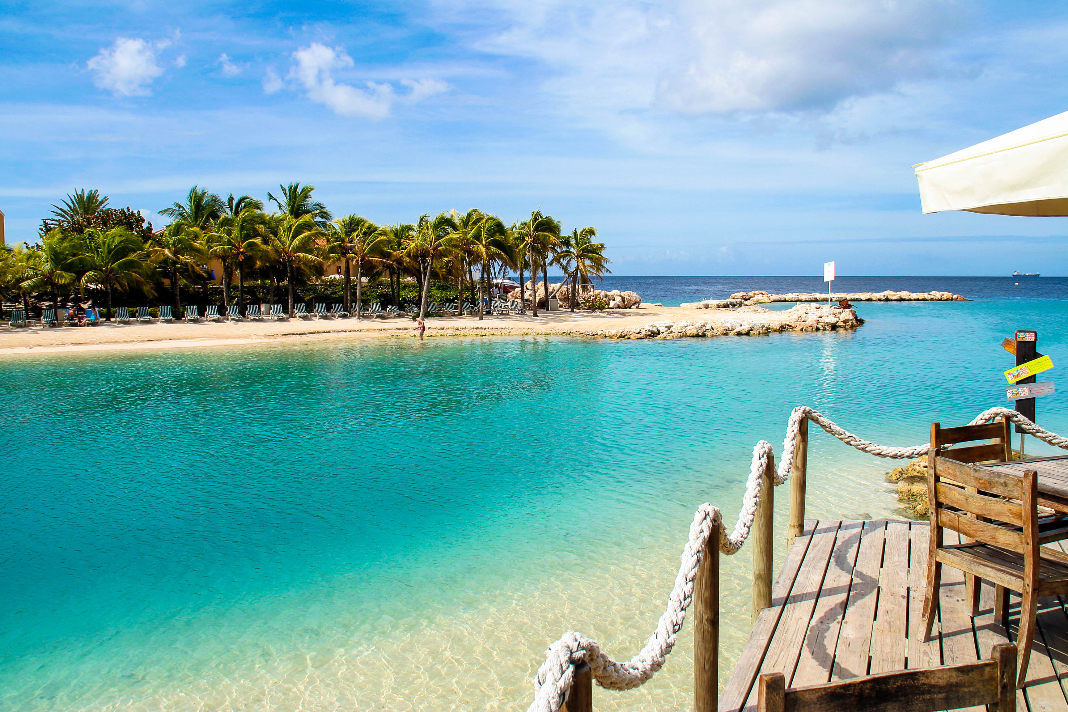 Palmenstrand op Curacao