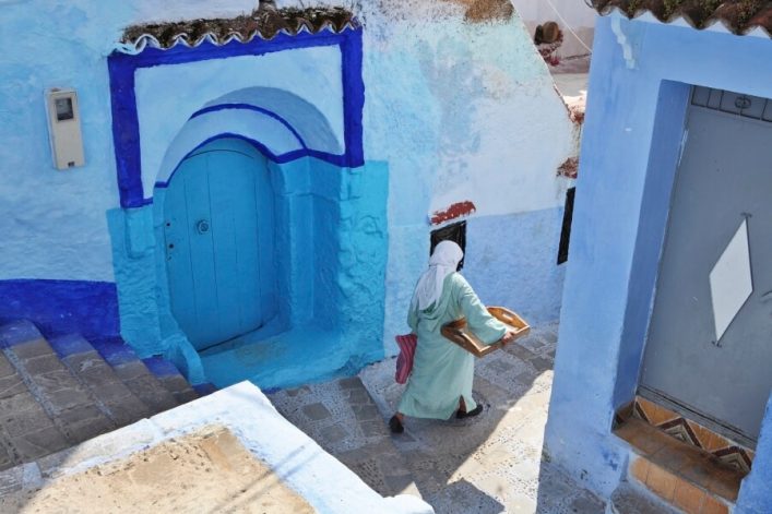 De blauwe stad Chefchaouen in Marokko