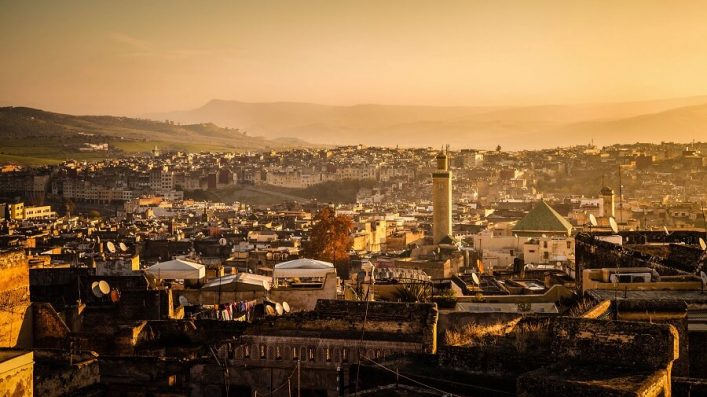 Panoramisch uitzicht over Fez in Marokko