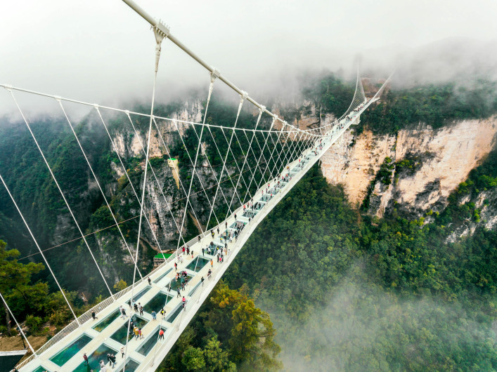 De glazen burg van Zhangjiajie in China