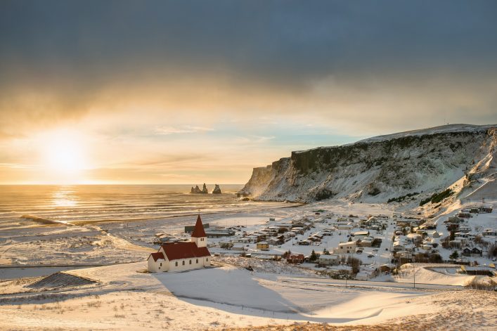 Een besneeuwde stad