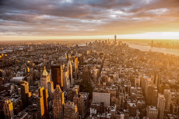 Zonsondergang in New York