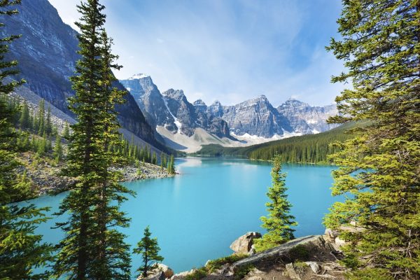 Lake Moraine in Banff National Park Alberta, Canada