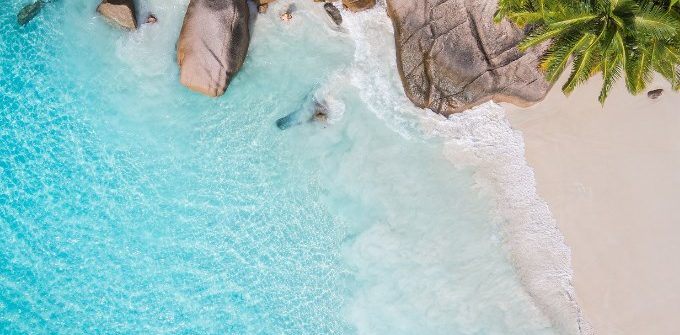 Shark Beach op de Seychellen