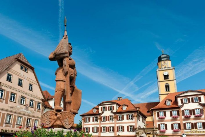 De tweelinghuizen in Bad Mergentheim