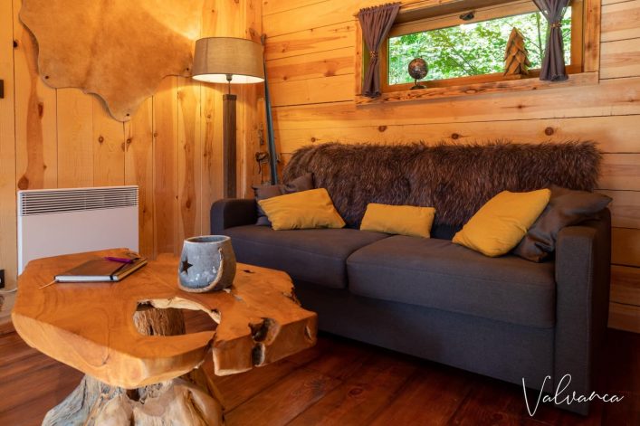 Houten boomhut in de Ardennen