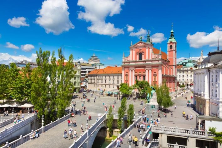 De driedubbele brug in Ljubljana