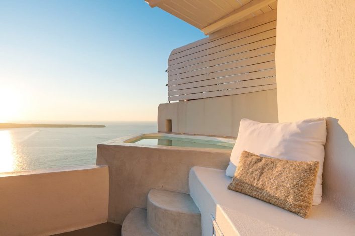 Top caldera view met dompelbad