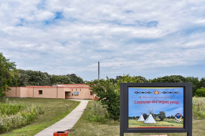 Bord bij Lower sioux agency