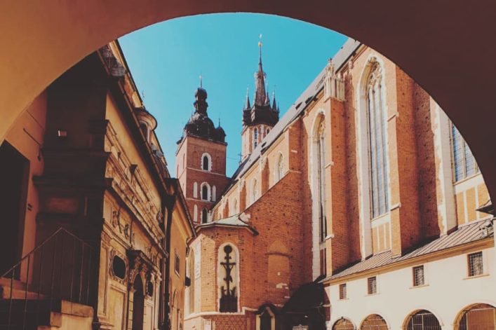 Poort met uitzicht Krakau